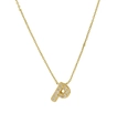 Classic 18k gold plated necklace featuring micro-paved zircon letter P pendant - Letter P