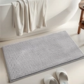Absorbent grey chenille bath mat with soft spherical texture for bathroom safety - 50*80cm / Simple Time-Foggy Grey