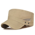 Khaki quick-dry cadet cap with breathable mesh side panels and reinforced curved brim - Adjustable / Beige