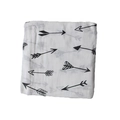 Couverture d'emmaillotage en mousseline blanche à motifs flèches noires en coton doux - Flèches inclinées