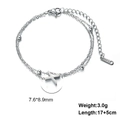 Double-layered stainless steel bead bracelet featuring an X-shaped charm in silver finish - Letter-X / Silver