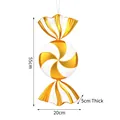 55cm large PVC Christmas candy ornament with gold and white spiral stripes and glitter - 55CM Gold Windmill Candy