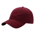 Close-up of a classic burgundy cotton baseball cap with a curved brim and stitched eyelets - 59-65CM Head Circumference / Burgundy