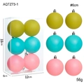 Set van 6 matte pastel kerstballen in groen, blauw en roze voor de kerstboom - 6CM Gekleurde Ballen Stijl A (6 stuks)