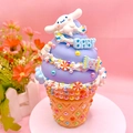 DIY Cinnamoroll ice cream night light kit with purple cream and decorative blue charms - White Puppy Kit