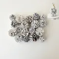 White painted natural pine cones for Christmas DIY wreaths and decor, 150g pack - White Large Pine Cone / 150g/Pack / White