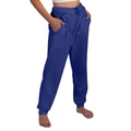 Classic dark blue drawstring jogger pants for men and women with ribbed cuffs - Blue