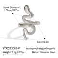 Detalle de las medidas del anillo de serpiente: 1,72 cm de diámetro y 3,0 cm de altura - Plateado (YYR023088-P)
