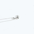 Minimalist silver balloon bubble style necklace with polished organic bean pendant - Letter L