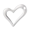 Minimalist silver stainless steel hollow heart pendant with hole for jewelry making - Hollow Heart Pendant Style (KLJ6698-Z)