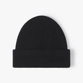 Gorro de punto negro acanalado con dobladillo ancho para mayor calidez en el invierno - Negro (22B043)
