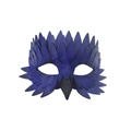 Navy blue faux leather bird beak half-mask for Halloween masquerade party costume - Blue