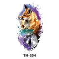 Waterproof temporary tattoo sticker variant TH-354 featuring a colorful watercolor fox and moon - Th-354 / 210*148mm