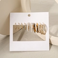 Minimalist earring set with 5 pairs featuring hoops, pearls and acrylic tortoiseshell texture - Classic Hoop Loop Collection (53675) / 5 Pairs Set