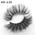 Dramatic 6D Russian volume false eyelashes 6D-A10 with dense layered black fibers - Curled 3D Thick Style(6D-A10)