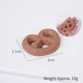 Realistic brown pretzel cookie resin keychain pendant 5x3.7cm for food photography props - Coffee Heart Cookie - No Ring