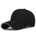 Cappellino da baseball nero con bordo grigio riflettente e design a sei pannelli - Nero