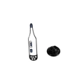Broche thermomètre médical en émail noir et blanc ornée d'un insert en cristal délicat - C2787-2 (Thermomètre)