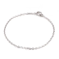 Minimalist silver titanium steel chain bracelet with a secure lobster clasp closure - 2mm Steel Bracelet