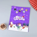 Sac cadeau de Noël violet avec Père Noël et bonhomme de neige et cordon de serrage - 24*32 Violet de Rêve