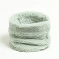 Soft light green faux rabbit fur neck warmer for autumn and winter protection - Cyan