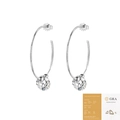 S925 sterling silver hoop earrings with moissanite stones and a GRA certificate - E13933 Large Moissanite Hoop (with GRA) / 2 Carat * 2