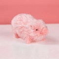 Pink silicone squeeze pig toy with fluffy fur texture and realistic animal features - Flesh Pink Pig 108g
