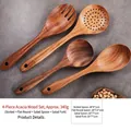 4-piece acacia wood kitchen utensil set with natural grain including spoons and forks - Confusa Acacia 4-Piece Set / Approx. 340g