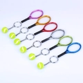 Set of six colorful mini tennis racket keychains with small balls in bright finishes - 2*9CM / Multicolor