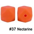 Perla in silicone arancione nettarina 17mm sfaccettata per fai da te bimbi #37 - 37# Nettarina