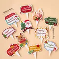 Christmas cake toppers set featuring Santa, reindeer and snowman for festive desserts - Christmas Reindeer Cake Toppers 5 Sets