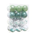24-piece set of green and clear Christmas ball ornaments in a transparent box - 6cm / Set of 24 / Mint Green