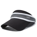 Visiera parasole nera da donna con fascia a righe e design traspirante - Regolabile / Nero
