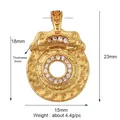 Gold-plated brake disc pendant with white zircons, measuring 23mm height and 15mm width - Light Purple L037431-1