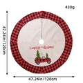 Jupe de sapin de Noël 120cm à carreaux rouges et noirs avec motif de camion de Noël - N1-8 Jupe de Sapin Camion Rouge de Noël