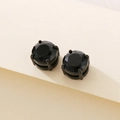 Paio di orecchini magnetici unisex con zircone nero e incastonatura a 4 griffe - 1 Pezzo / Nero