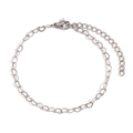 Bracciale a catena con maglie a cuore in acciaio inossidabile con chiusura a moschettone - Color Acciaio