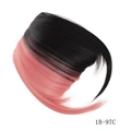 Fringe hairpiece with sideburns in black to pink ombre gradient heat-resistant synthetic fiber - 1B-97C Black and Pink Ombre