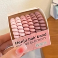 Five-pack of pink gradient spiral telephone wire hair ties in cherry blossom theme - Pink Series/Spring Cherry