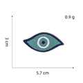 Detailed view of evil eye embroidered patch with 5.7cm dimensions and blue silk thread - Evil Eye Patch 6#