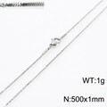 Collana a catena serpente in acciaio inossidabile argento da 1 mm lunghezza 500 mm con chiusura - Argento 500x1mm(KN203645-Z)