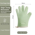 Guante de cocina de silicona verde claro resistente al calor, tamaño 18cm por 27cm - 1 Pieza (Mano izquierda)