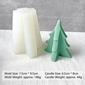 Christmas tree silicone mold for candles, 7.5x9.5cm white translucent silicone tool - Christmas Tree H-0107