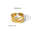 Detailed product dimensions for the irregular hammered gold ring with 17mm inner diameter - Gold Intertwined Multi-layer (YYR023204-G)