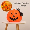 Classic orange Halloween Jack-O'-Lantern light, plug-in model, dimensions 23x17cm - 23*17cm / Plug-in