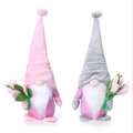Close-up of plush tulip gnome gnomes with soft pink fabric and felt textures for Mother's Day - Two-Piece Set