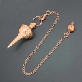 Massives Wünschelruten-Pendel in Roségold mit 4-lagigem Kegel und Kette aus Metall - Stil 38