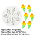 Stampo in silicone a 8 cavità a forma di tulipano con campione floreale giallo B1011 - 3# (B1011/Tulipano) / Grigio