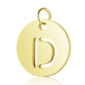 Pendentif lettre D évidée en acier inoxydable doré brillant pour création de bijoux - Or Lettre Creuse D (T514G-D)