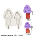 Moule en silicone champignon pour DIY résine, créant deux tailles de champignons texturés - Style 1 Double Champignon / Gris
